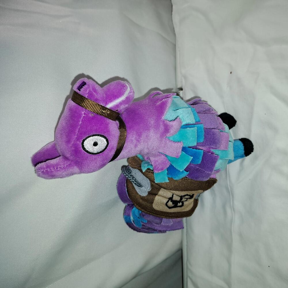 Purple Plush Llama Toy with Colorful Accents